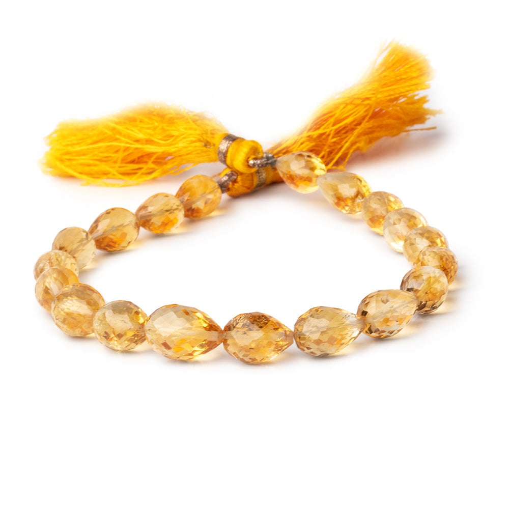 5x7- 6x8mm Citrine Straight Drilled Faceted Tear Drop 8 inch 25 pieces