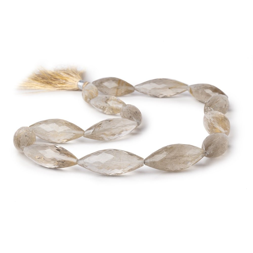 23-32mm Rutilated Quartz Faceted Marquise beads 16 inch 15 pieces A