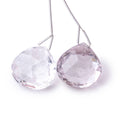 23.5x23.5mm Pink Amethyst Faceted Heart Focal Set of 2 Beads