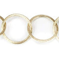 23mm 14kt Gold plated Brushed Round Link Chain by the foot