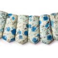 23x10-28x11mm K2 Azurite Granite "K2 Jasper" double drilled plain fancy shape collar 45 beads