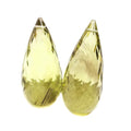 23x11-24x11mm Bi-Color Quartz Faceted Tear Drop Focal Bead Set of 2