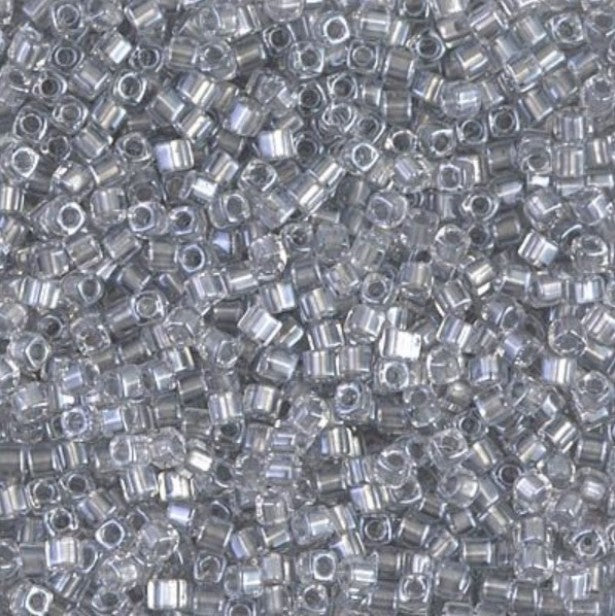 Miyuki SB18-242  Sparkle Pewter Lined Crystal 1.8 mm Square / Cube Beads - 5 or 10 gm