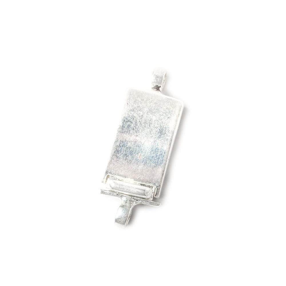 24mm Sterling Silver plated Box Clasp Curved Plain Rectangle Design 1 piece
