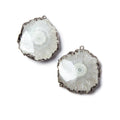 24x22mm Black Gold Leaf Edged Solar Quartz Stalactite Pendant Set of 2