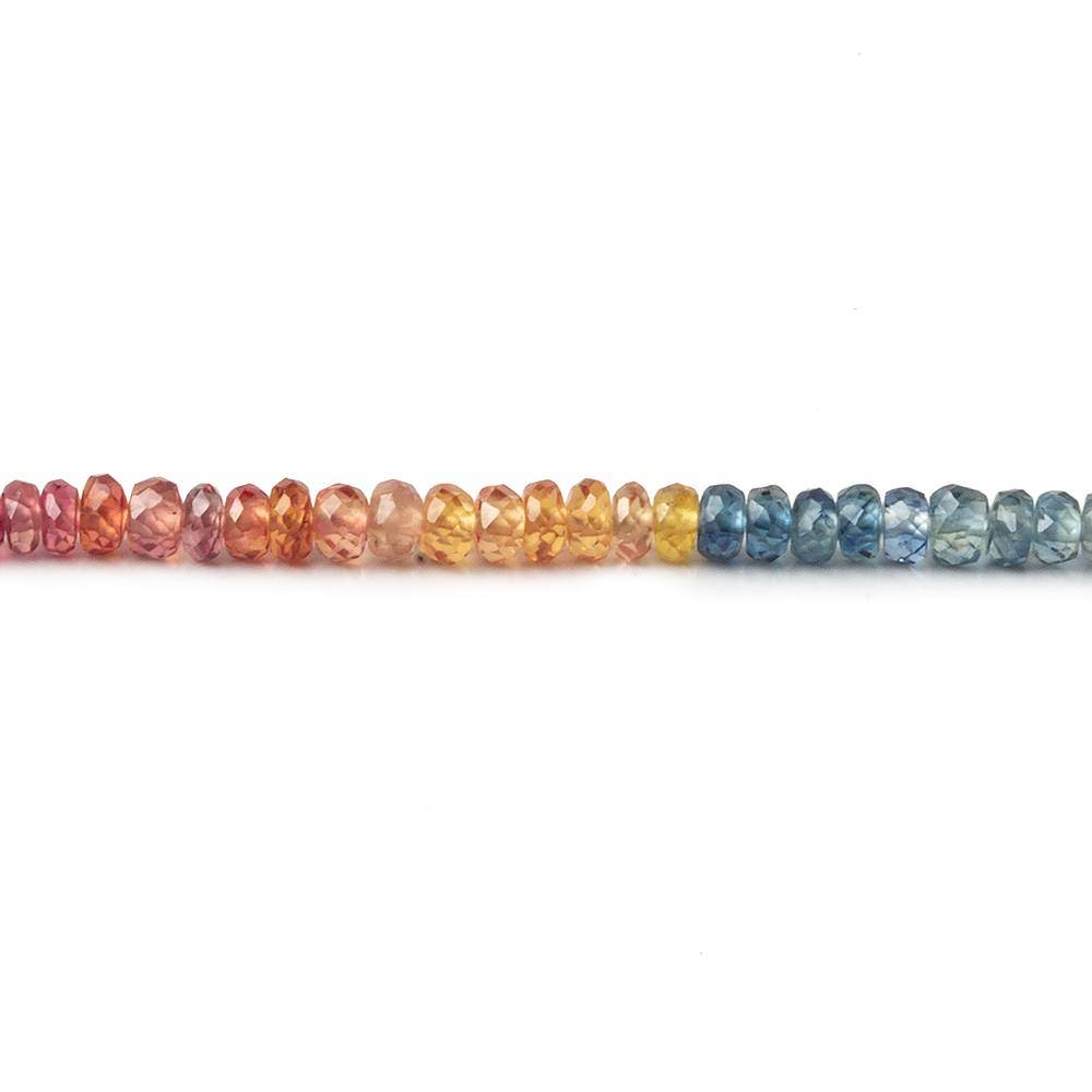 2.5-3mm Multi Color Sapphire Faceted Rondelle 20 inch 300 pieces