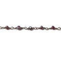 2.5-3mm Mystic Rhodolite Garnet Black Gold Chain by the foot 38 pieces