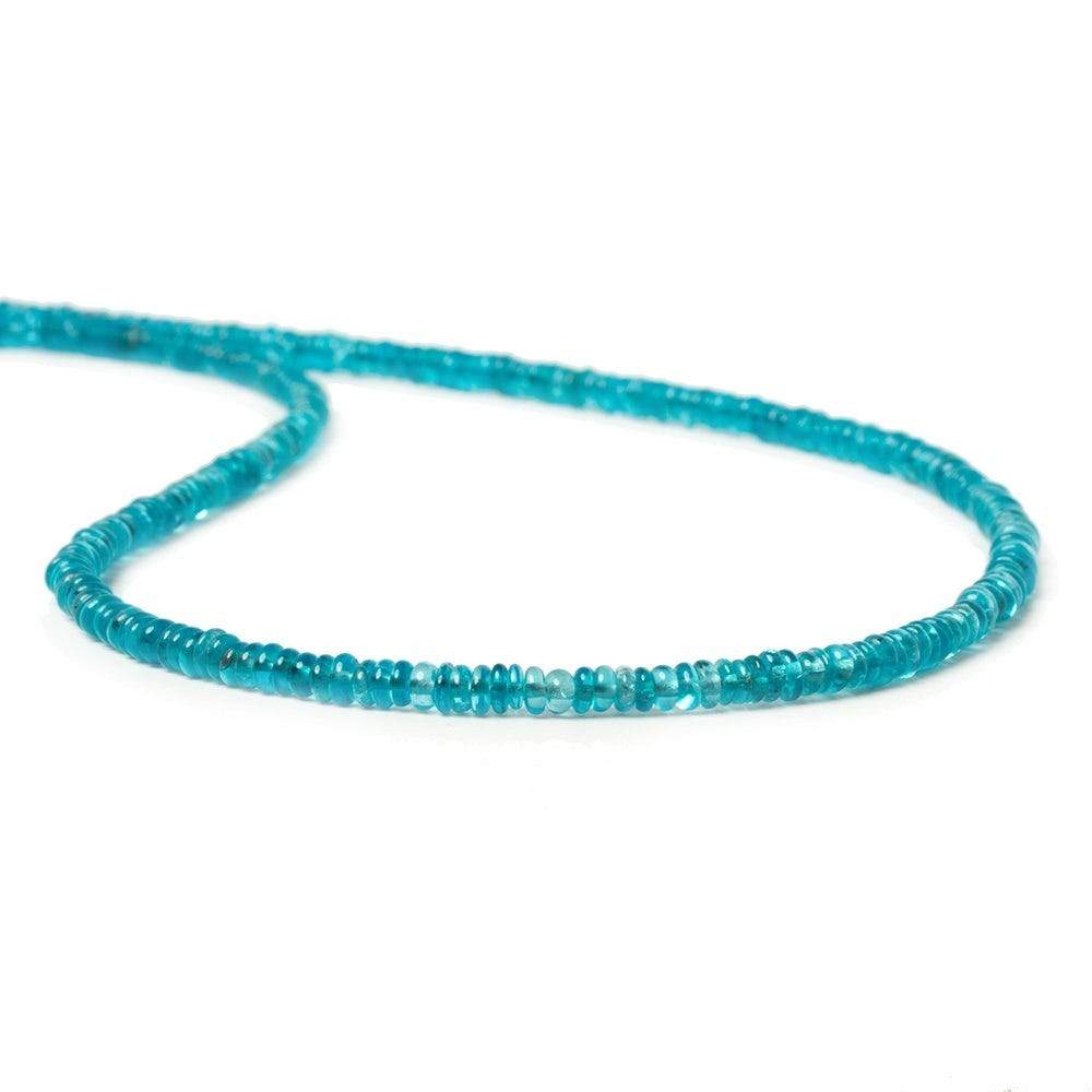 2.5-3mm Neon Blue Apatite Plain Rondelle Beads 13 inch  225 pieces