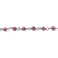 2.5-3mm Rhodolite Garnet rondelle Black Gold plated Chain by the foot 34 pieces