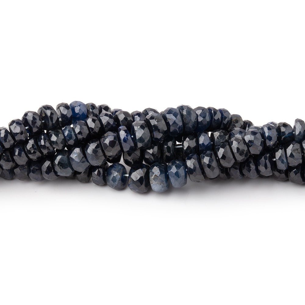 2.5-5mm Cambodian Blue Sapphire Faceted Rondelle Beads 16 inch 209 pieces