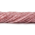 2.5mm Strawberry Quartz micro-faceted rounds 13 inch 175 beads