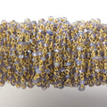 2.5mm Tanzanite Plain Rondelle Vermeil Chain by the foot
