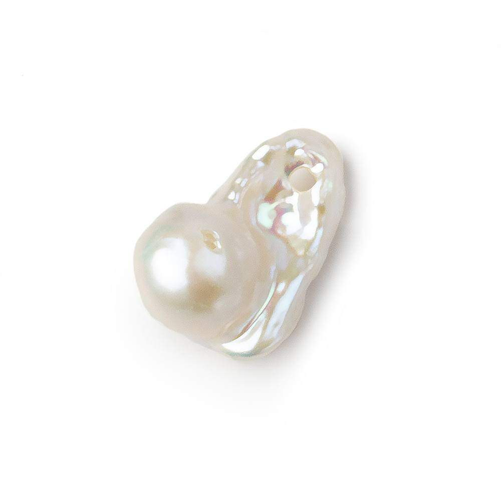 25x15mm Off White Baroque large hole Flame Pearl Focal beads 1 piece