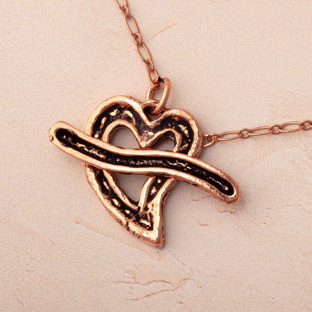 26x20mm Copper Toggle Antiqued Heart 1 piece