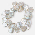 26x21-34x30mm Cream Top Drilled Ultra Keshi Freshwater Pearls 16 inch 32 pieces AAA