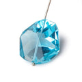 27.5x25.5mm Swiss Blue Topaz Faceted Nugget Focal Bead 1 piece