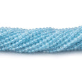 2.7mm Light Aquamarine Micro Faceted Rounds 12.5 inch 118 Beads