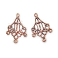 27x19mm Antiqued Copper Twisted Scroll 3 ring Drop Charm Set of 2