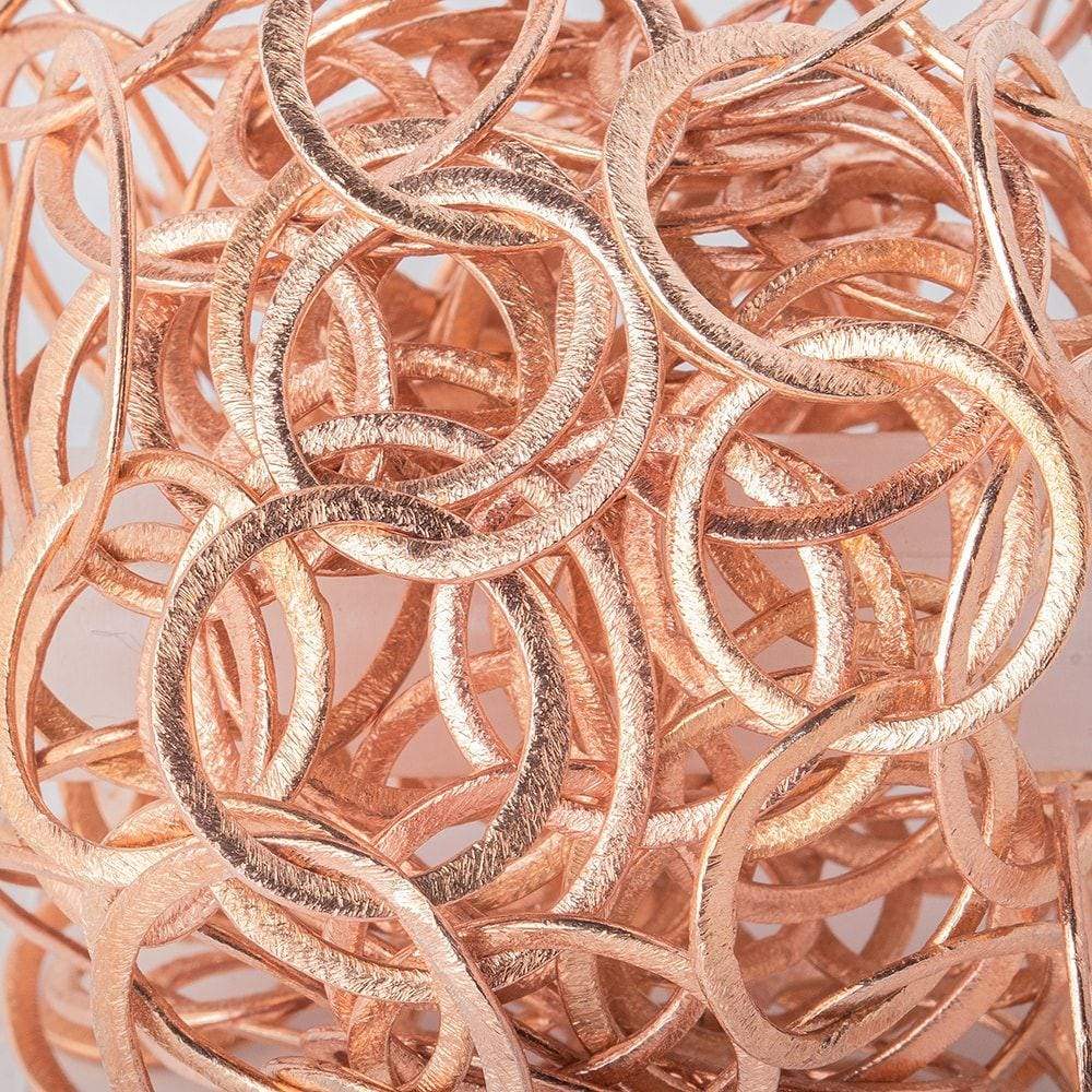 28x23mm & 20mm Rose Gold plated Brushed Oval & Round Link Chain