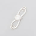28x9mm Sterling Silver S Hook with Floral Button 1 piece