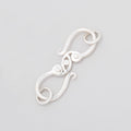 28x9mm Sterling Silver S Hook with Triple Dotted Design 1 piece