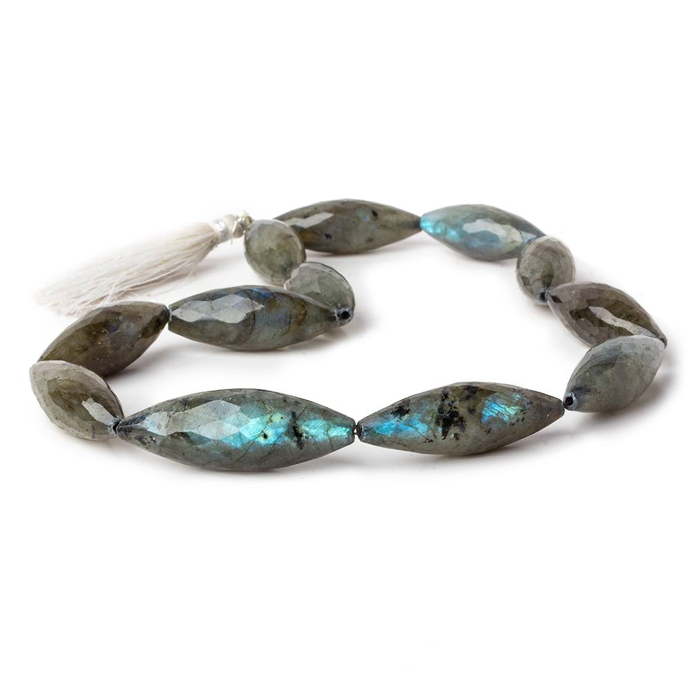 29x11-39x13mm Labradorite Straight Drilled Faceted BiCone 14.5 inch 12 pieces A