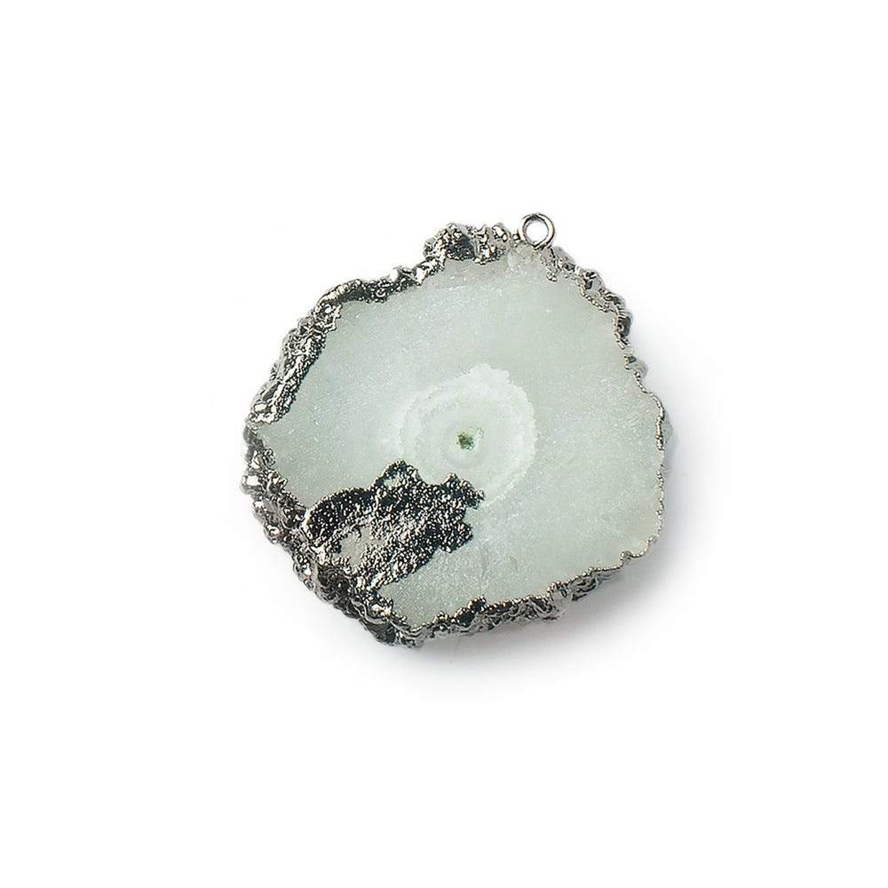 29x25mm Black Gold Leafed Solar Quartz Slice Focal Bead 1 piece