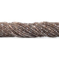 2mm Chocolate Brown & Mink Grey Moonstone microfaceted rondelles 175 pcs