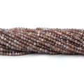 2mm Grey and Brown Moonstone Micro Faceted rondelle beads 13 inch 220 pieces AAA