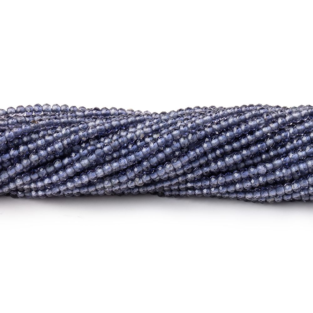 2mm Iolite Micro Faceted Rondelle Beads 13 inches 220 pieces AAA