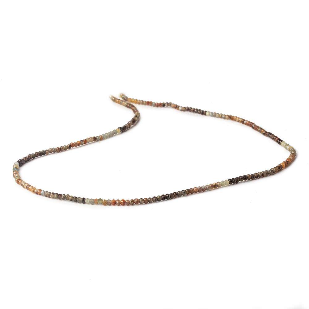 2mm Multi Brown Sapphire Micro Faceted rondelle beads 13 inch 200 pieces