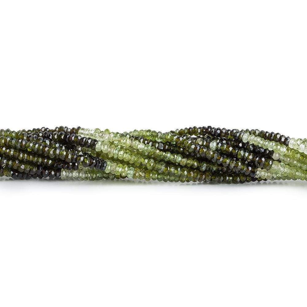 2mm Multi Green Tourmaline Faceted Rondelle Beads