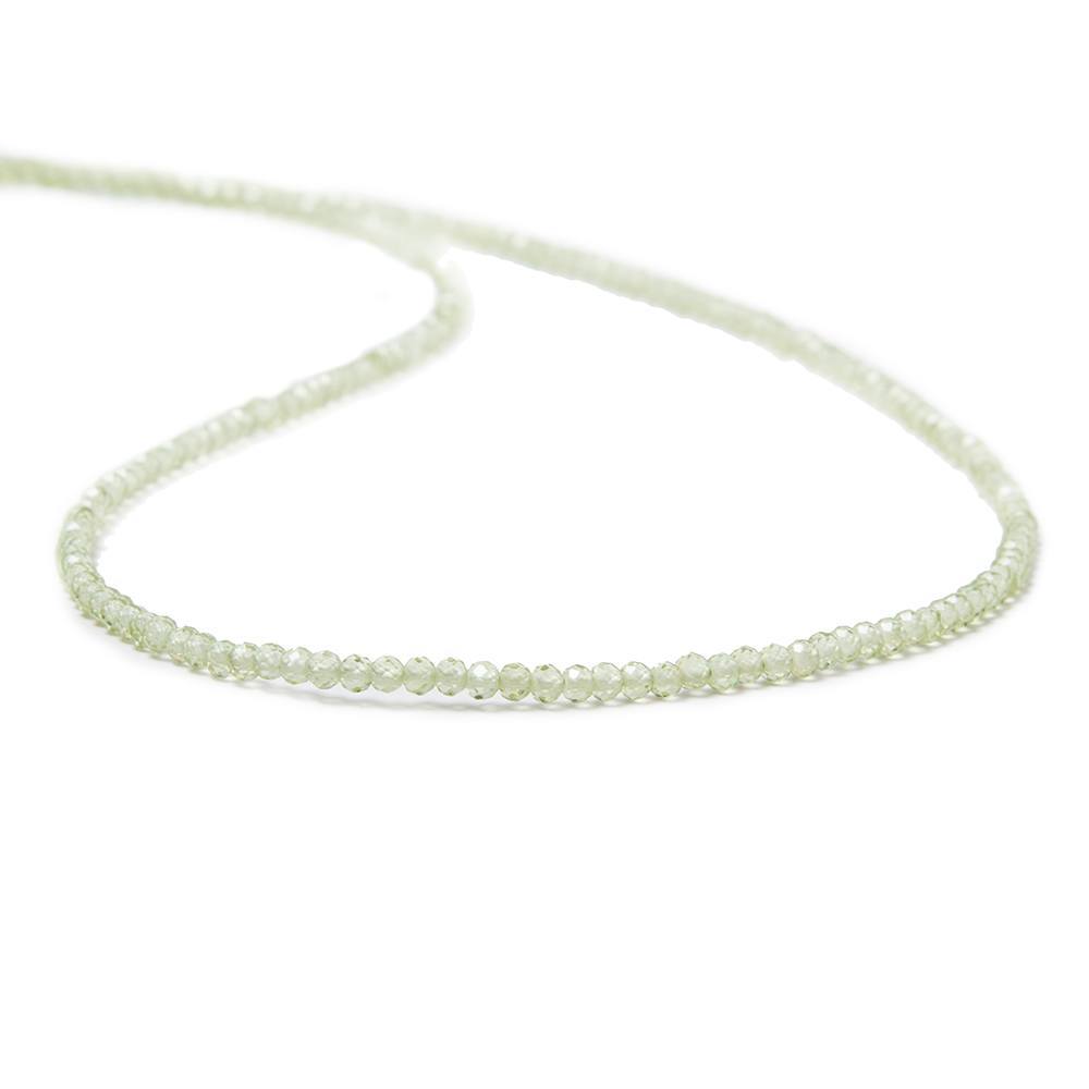 2mm Peridot Micro Faceted Rondelle Beads 18 inch 280 pieces