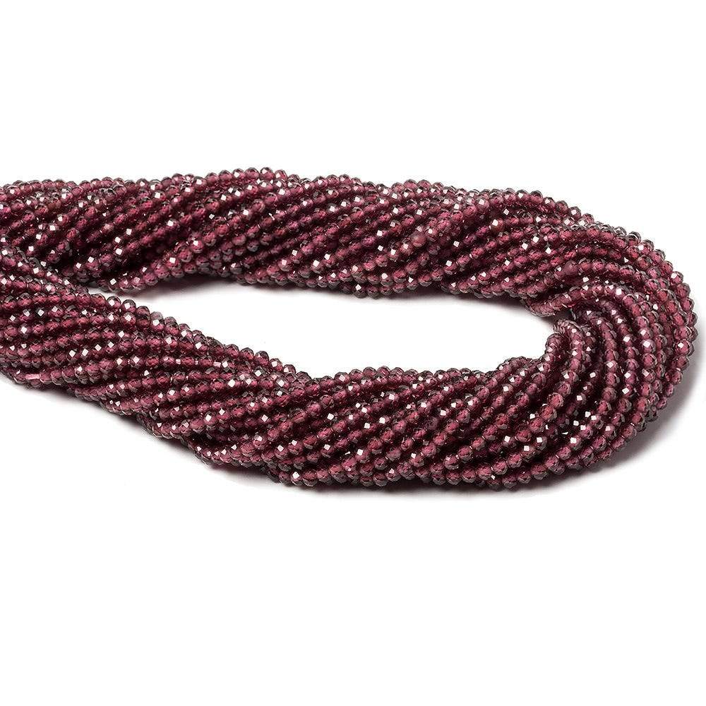 2mm Rhodolite Garnet Micro Faceted rondelle beads 13 inch 180 pcs