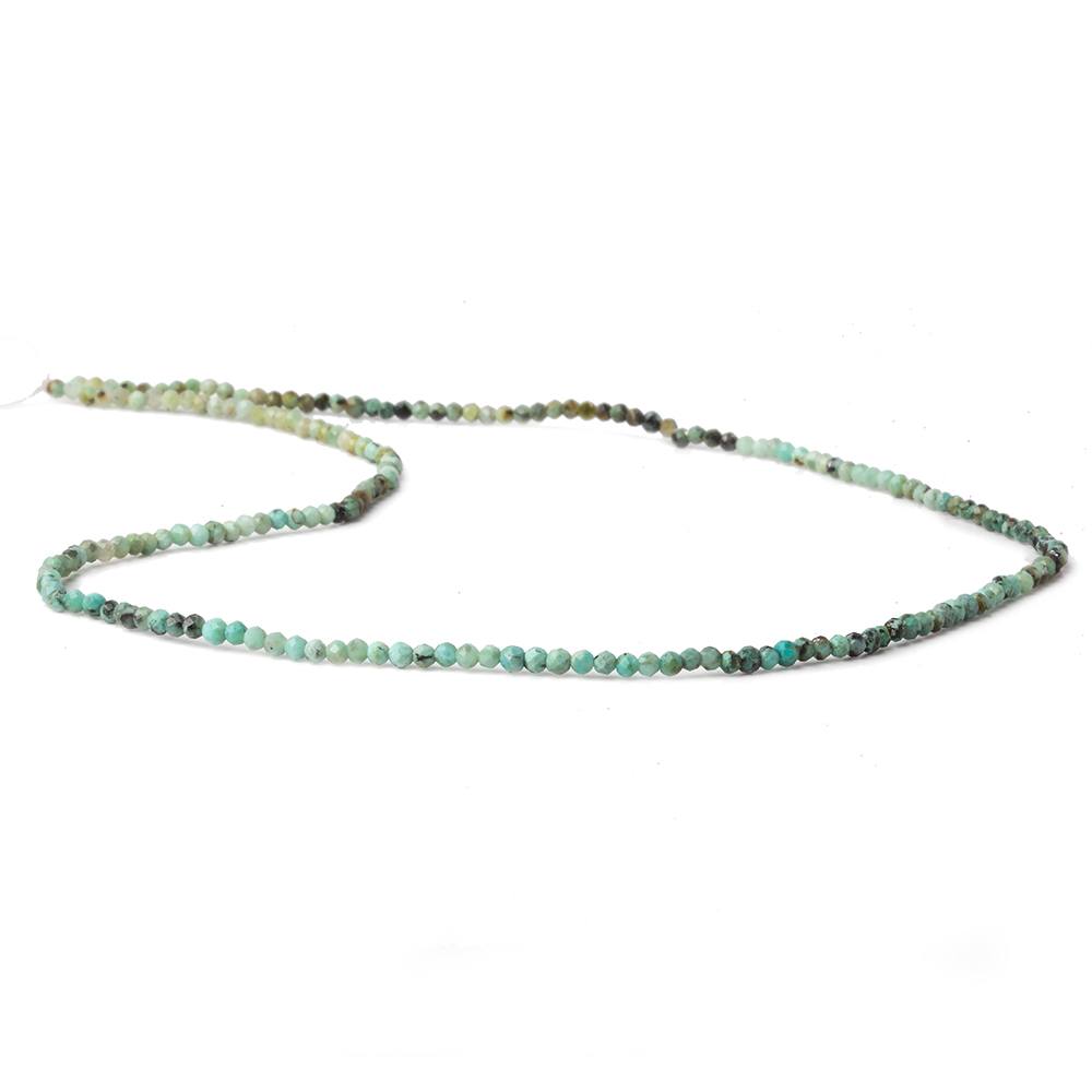 2mm Turquoise micro faceted rondelle beads 13 inch 195 pcs AA