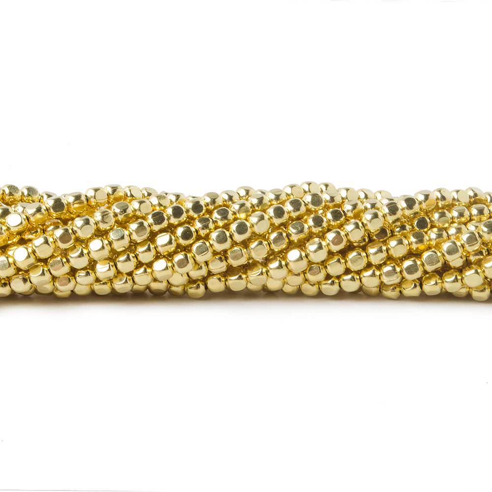 2mm Vermeil Cube Beads 92 beads 8 inch