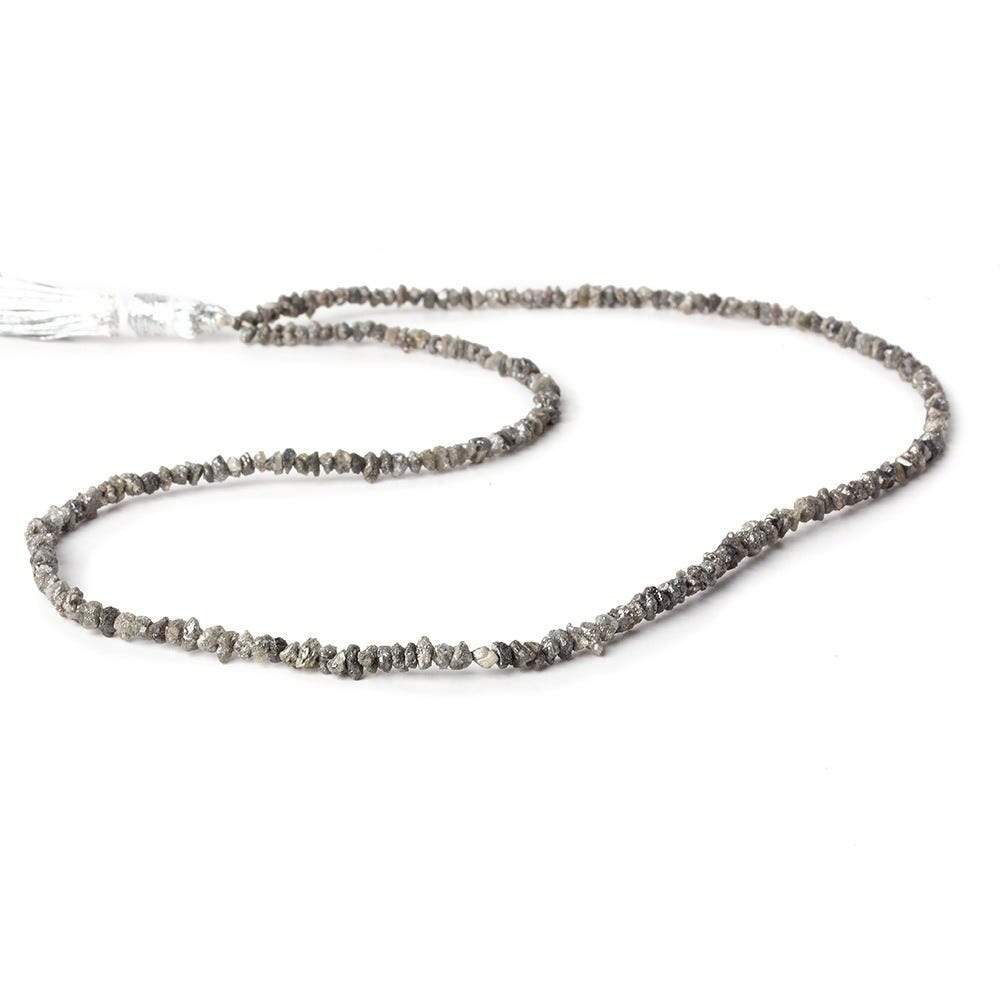 2x2-3x3mm Platinum Grey Diamond Unfaceted Nugget Beads 15 inch 220 pieces