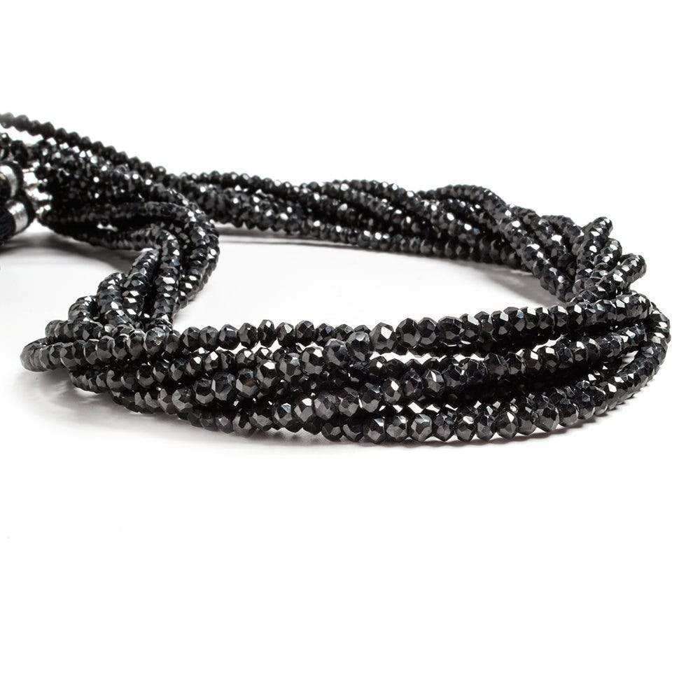3-3.5mm Black Spinel Faceted Rondelle Beads 12 inch 135 pieces
