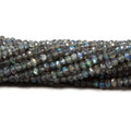 3mm Labradorite faceted rondelle Beads 13.5 inch 154 pieces