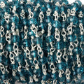 3-3.5mm London Blue Quartz Sterling Silver Chain by the foot 38 beads