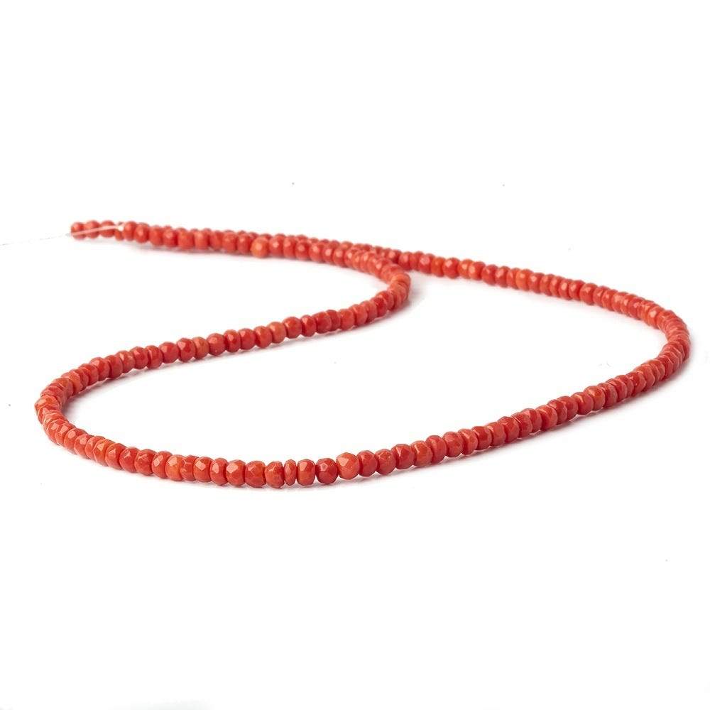 2.5-4.5mm Genuine Mediterranean Red Coral faceted rondelles   A grade