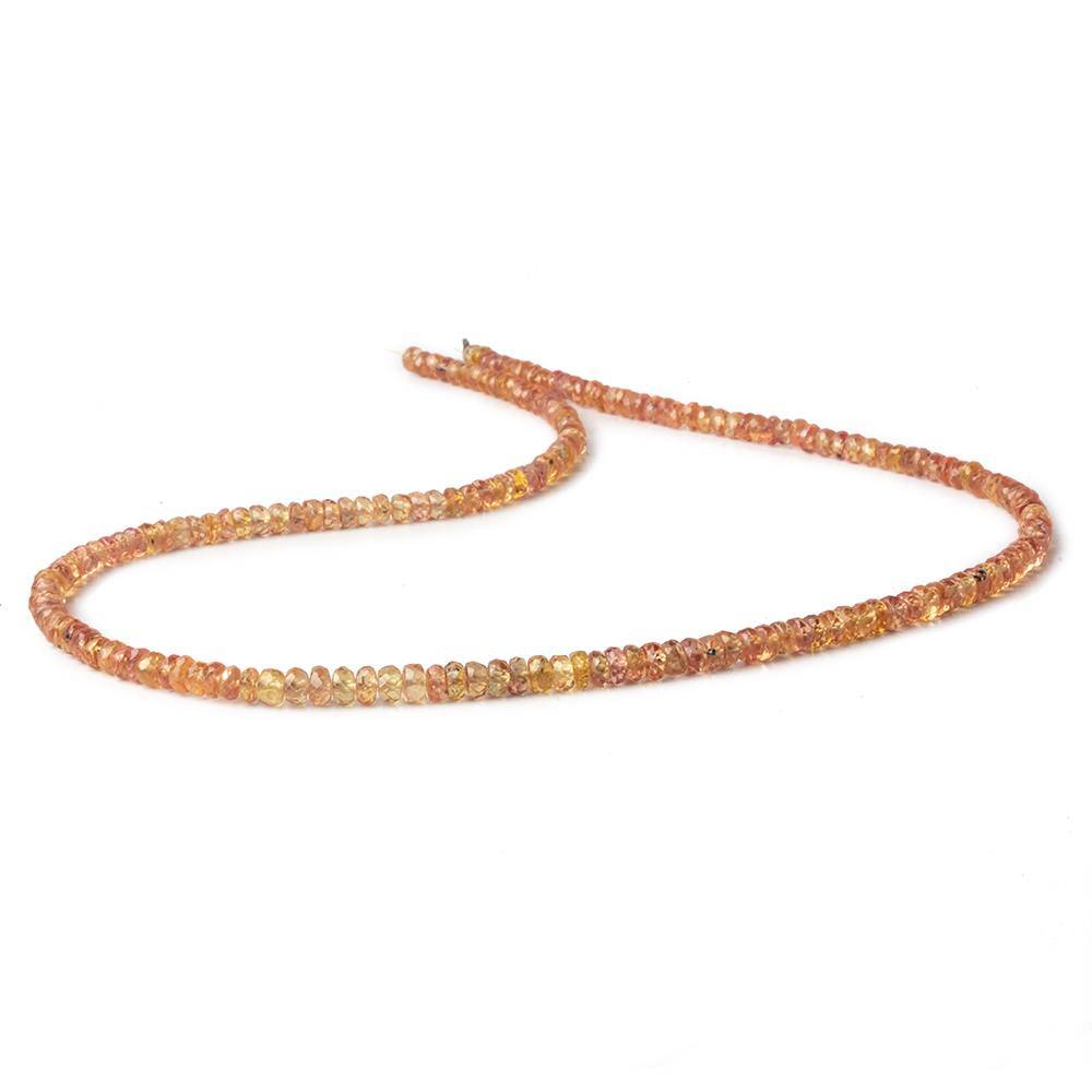 3-3.5mm Red Orange Sapphire Faceted Rondelles 16 inch 192 beads