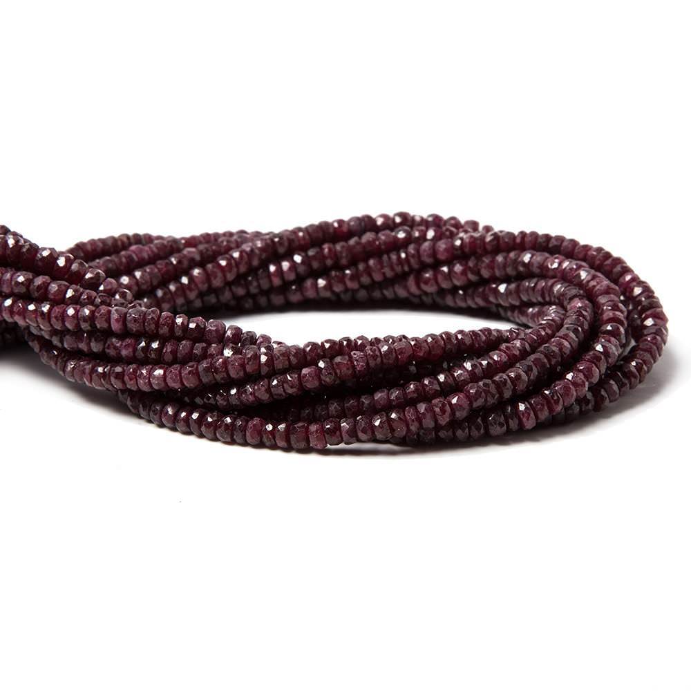 3-3.5mm Ruby faceted rondelle beads 16 inches 219 pieces