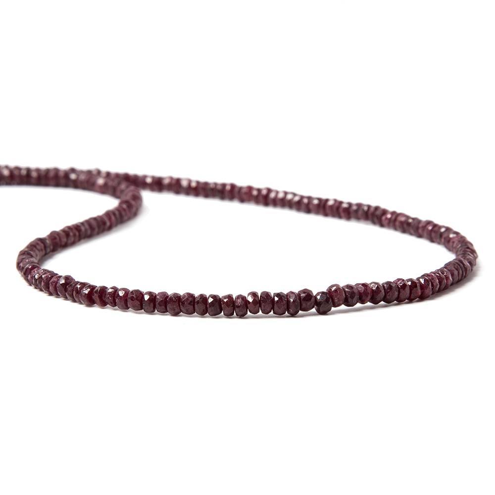 3-3.5mm Ruby faceted rondelle beads 16 inches 219 pieces