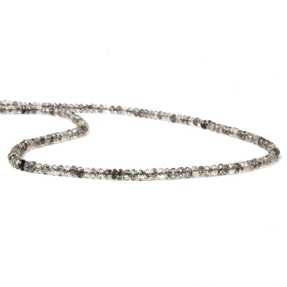 3-3.5mm Tourmalinated Quartz Beads Faceted Rondelle 14 inch 151 pcs