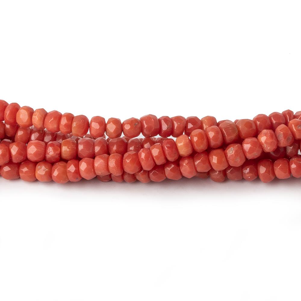 3.5-4.5mm Coral faceted rondelles 16 inch 170 pieces A
