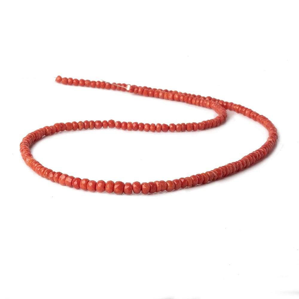 3.5-4.5mm Coral faceted rondelles 16 inch 170 pieces A
