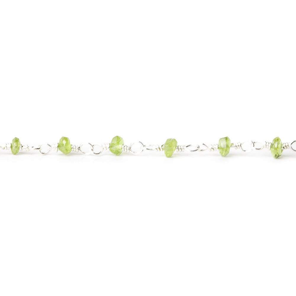3-4mm Idocrase Silver plated Chain by the foot