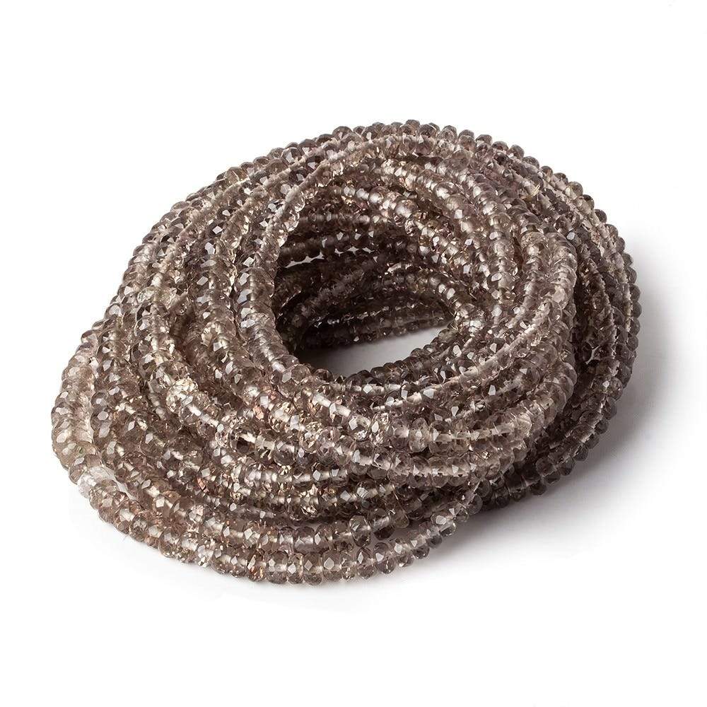 3-5mm Smoky Brown Scapolite faceted rondelles 18 inch 190 beads AAA