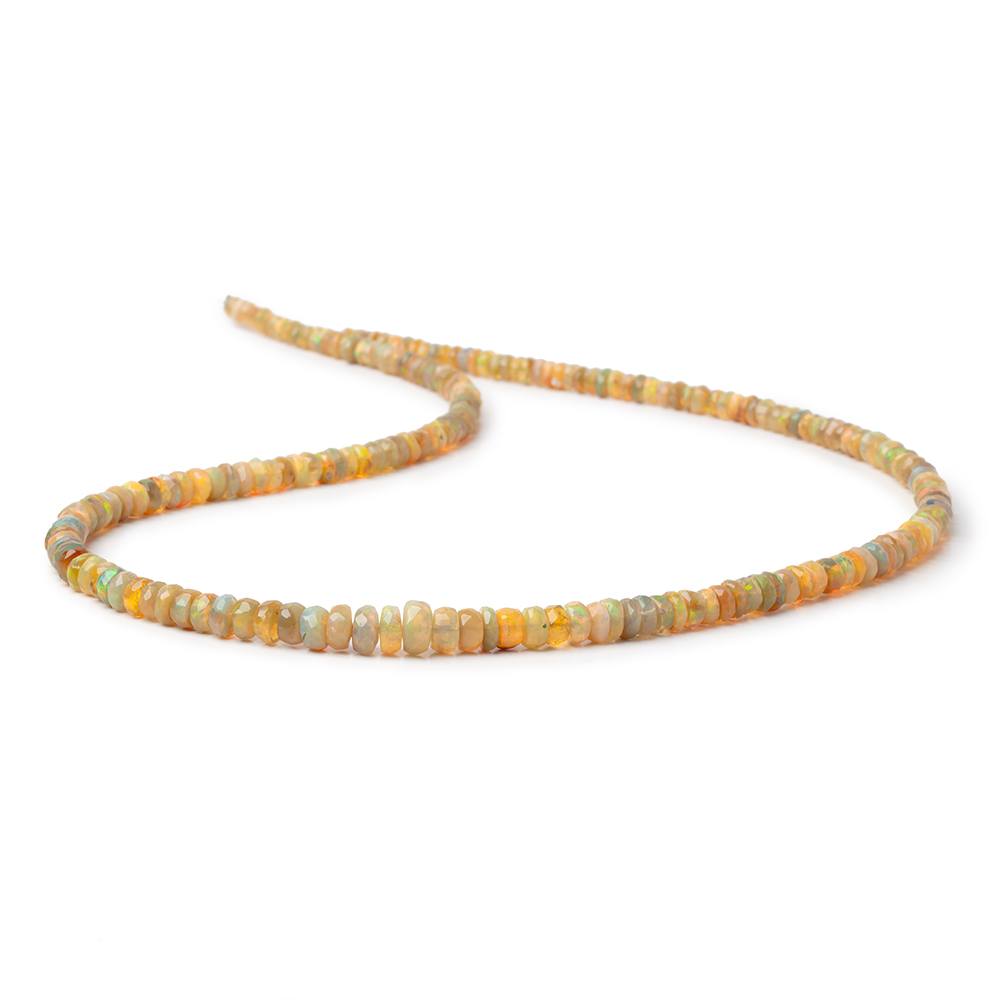 3-6mm Dark Golden Ethiopian Opal Faceted Rondelles 18 inch 206 Beads AAA